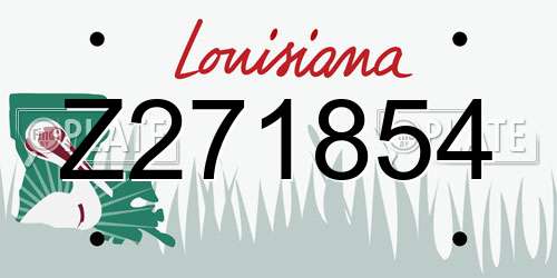 Z271854 Louisiana License Plate