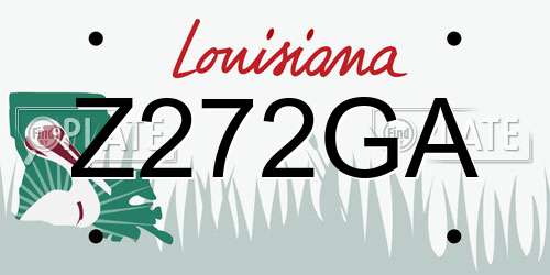 Z272GA Louisiana License Plate