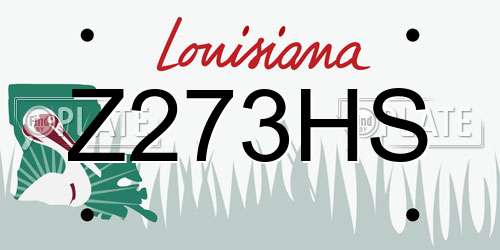 Z273HS Louisiana License Plate