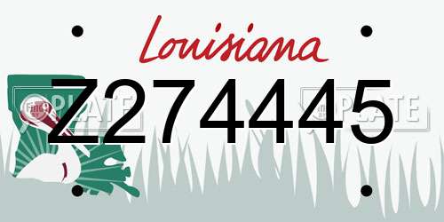 Z274445 Louisiana License Plate