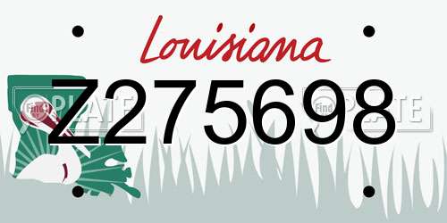 Z275698 Louisiana License Plate