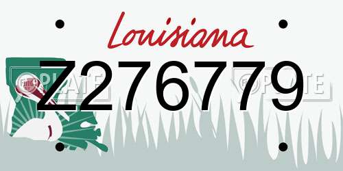 Z276779 Louisiana License Plate