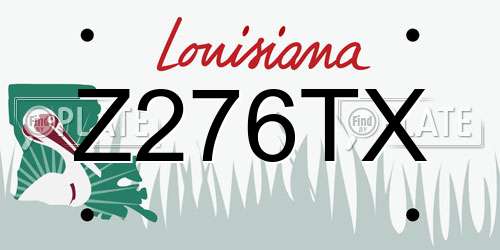 Z276TX Louisiana License Plate