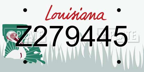 Z279445 Louisiana License Plate