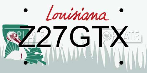 Z27GTX Louisiana License Plate