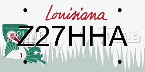 Z27HHA Louisiana License Plate