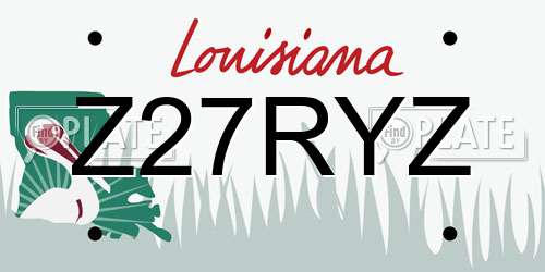 Z27RYZ Louisiana License Plate