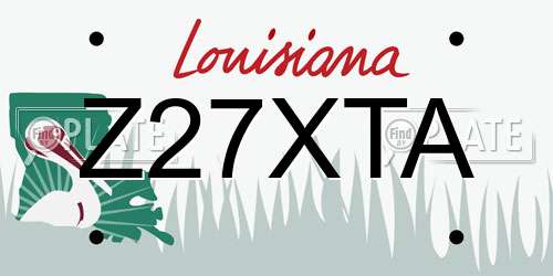 Z27XTA Louisiana License Plate
