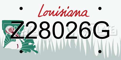 Z28026G Louisiana License Plate