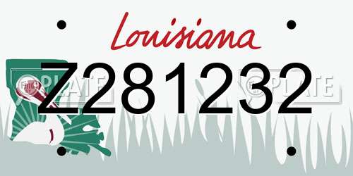 Z281232 Louisiana License Plate