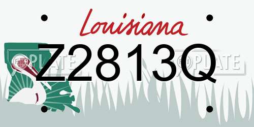 Z2813Q Louisiana License Plate