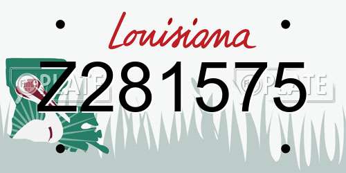 Z281575 Louisiana License Plate
