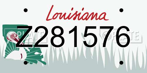 Z281576 Louisiana License Plate