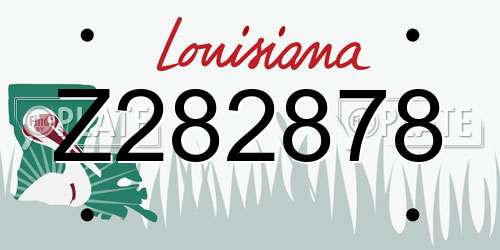 Z282878 Louisiana License Plate