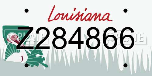 Z284866 Louisiana License Plate