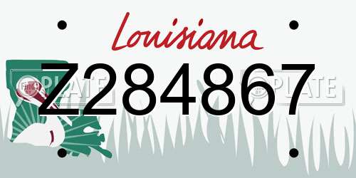 Z284867 Louisiana License Plate