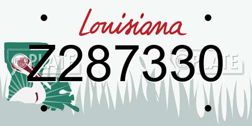 Z287330 Louisiana License Plate