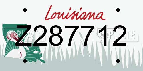 Z287712 Louisiana License Plate
