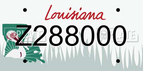 Z288000 Louisiana License Plate