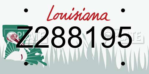 Z288195 Louisiana License Plate