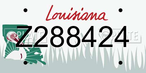 Z288424 Louisiana License Plate