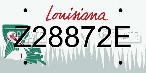 Z28872E Louisiana License Plate