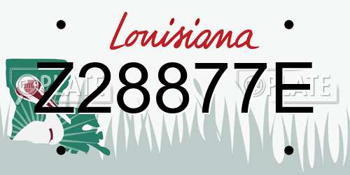 Z28877E Louisiana License Plate