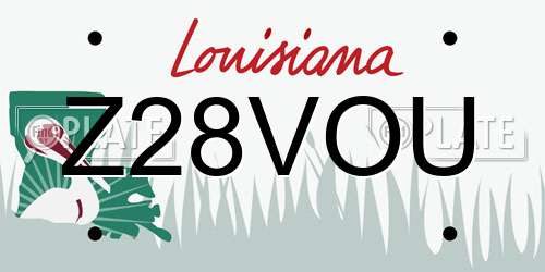 Z28VOU Louisiana License Plate