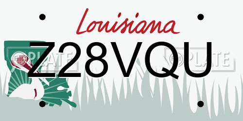Z28VQU Louisiana License Plate