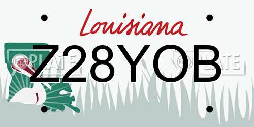 Z28YOB Louisiana License Plate