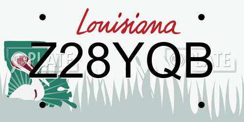 Z28YQB Louisiana License Plate