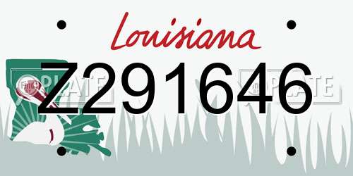 Z291646 Louisiana License Plate