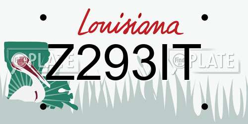 Z293IT Louisiana License Plate