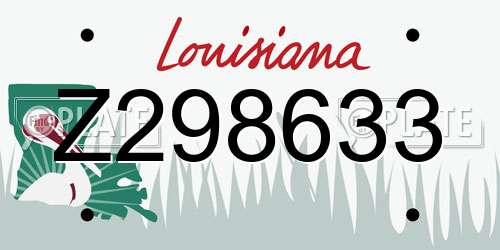 Z298633 Louisiana License Plate