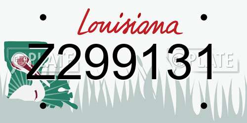 Z299131 Louisiana License Plate