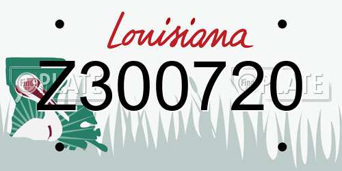Z300720 Louisiana License Plate