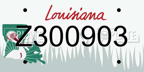 Z300903 Louisiana License Plate