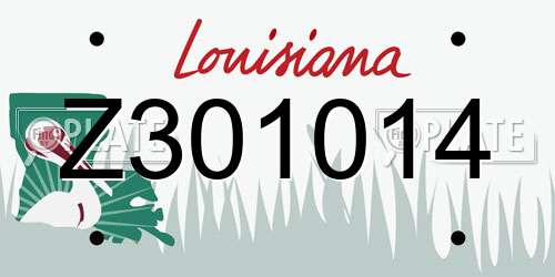 Z301014 Louisiana License Plate