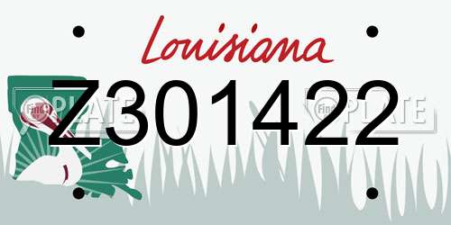Z301422 Louisiana License Plate
