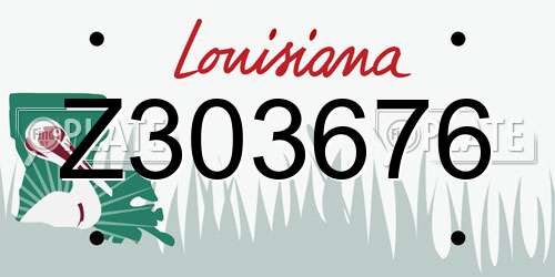 Z303676 Louisiana License Plate