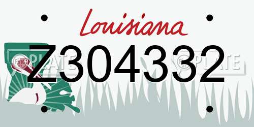 Z304332 Louisiana License Plate