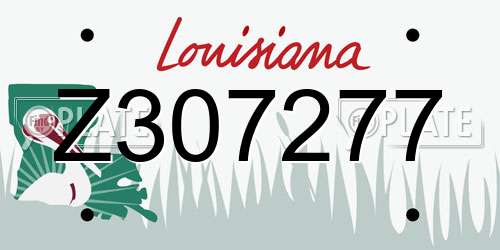 Z307277 Louisiana License Plate