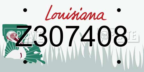 Z307408 Louisiana License Plate