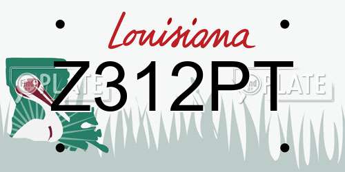 Z312PT Louisiana License Plate