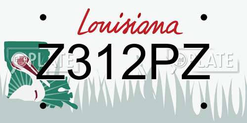 Z312PZ Louisiana License Plate