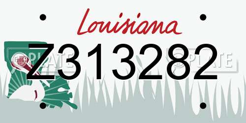 Z313282 Louisiana License Plate