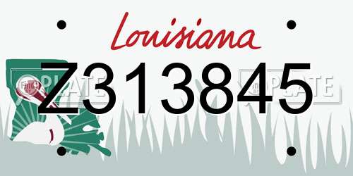 Z313845 Louisiana License Plate