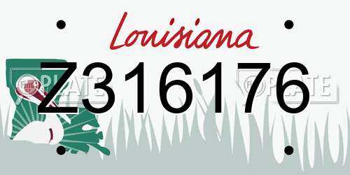 Z316176 Louisiana License Plate