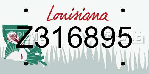 Z316895 Louisiana License Plate