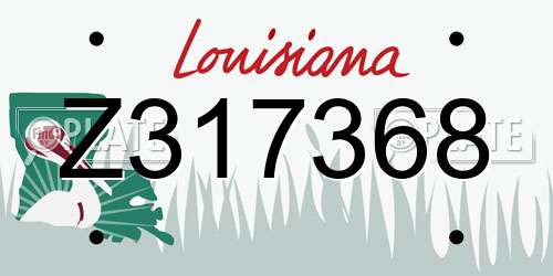 Z317368 Louisiana License Plate